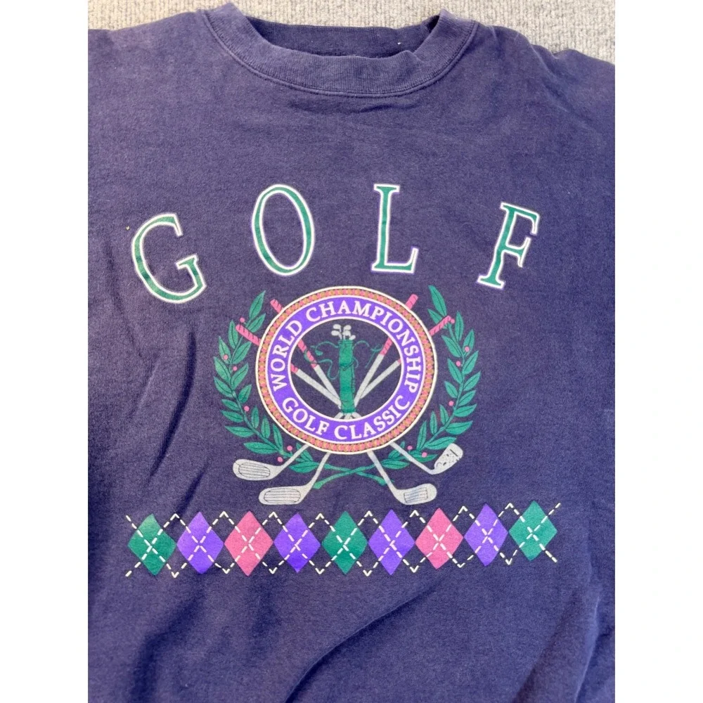 Vintage Galt Sand Golf Sweatshirt Large Navy Blue Cotton USA Crewneck Mens L